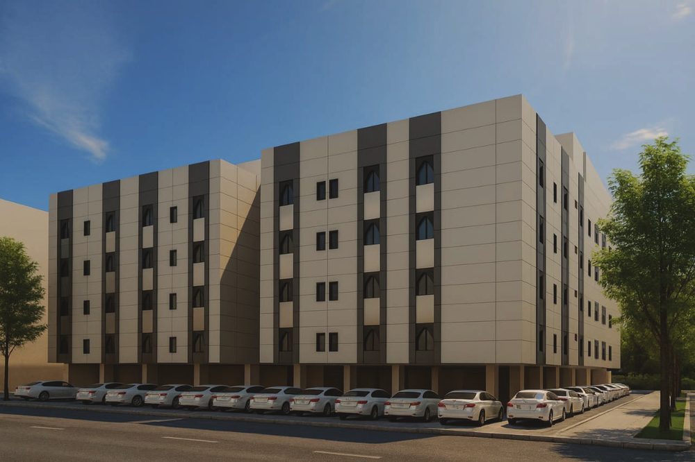 واجهة عمارة سكنية من 4 أدوار في حي الشرفية بجدة
