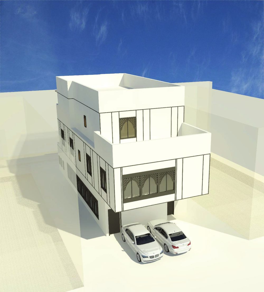 تصميم فيلا من دورين وملحق في حي النهضة